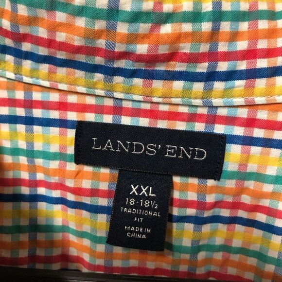 Lands’ End XXL (2XL) Rainbow Colors Short Sleeve Shirt - Picture 3 of 4